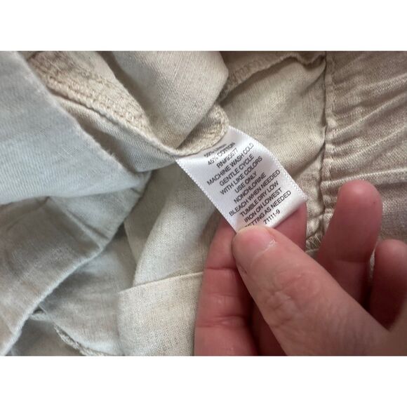 Liz Claiborne PL Linen Blend Wide Leg Pants Beige Neutral Fall Layering - Picture 4 of 5